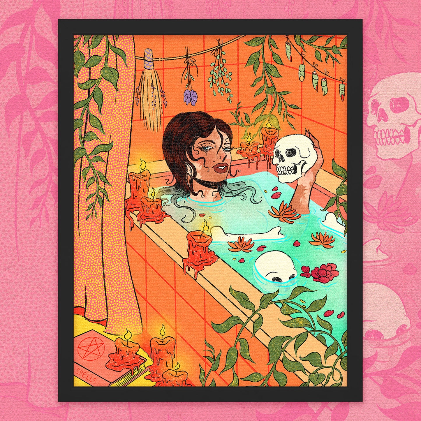 Witch in the Bathtub Print