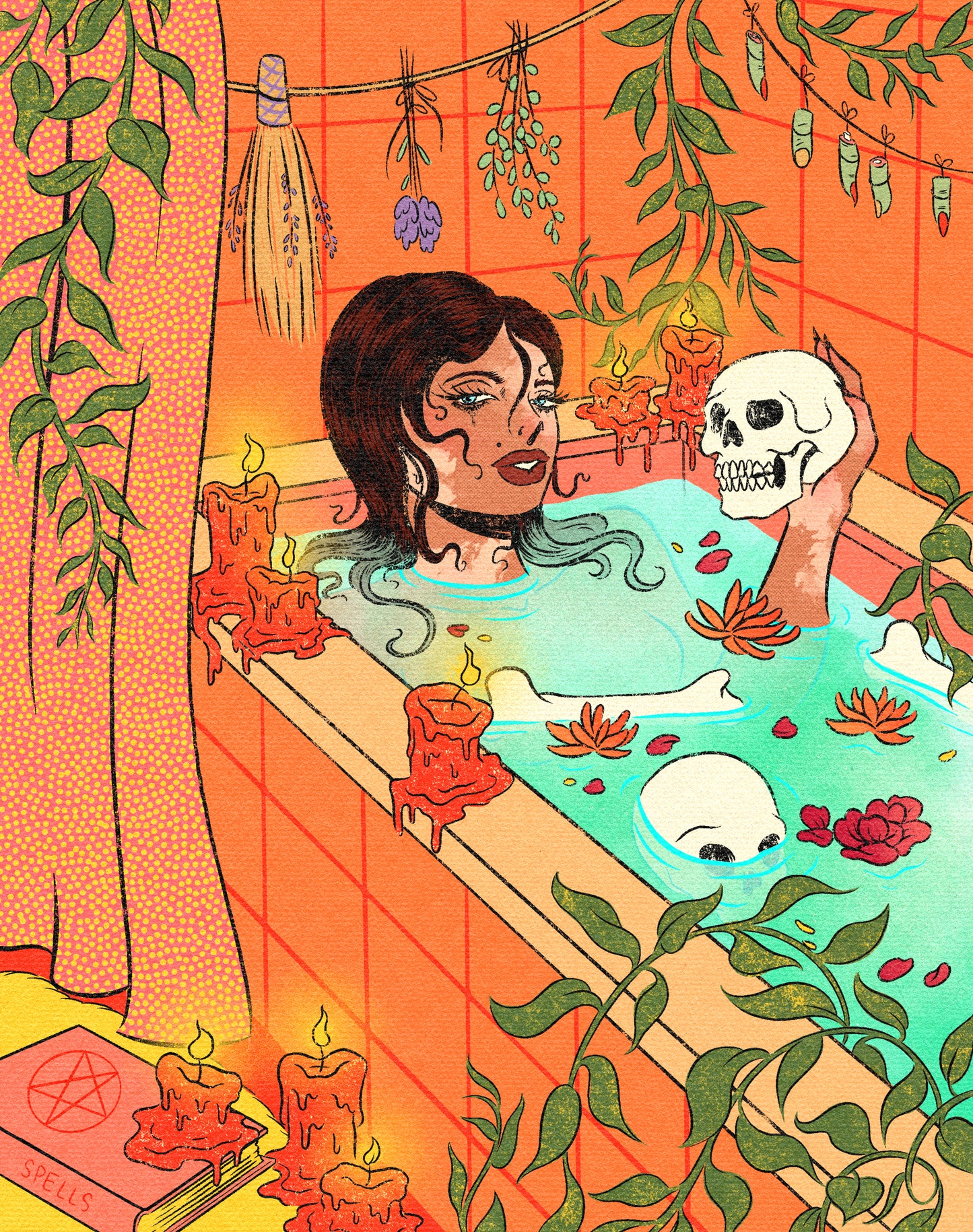 Witch in the Bathtub Print