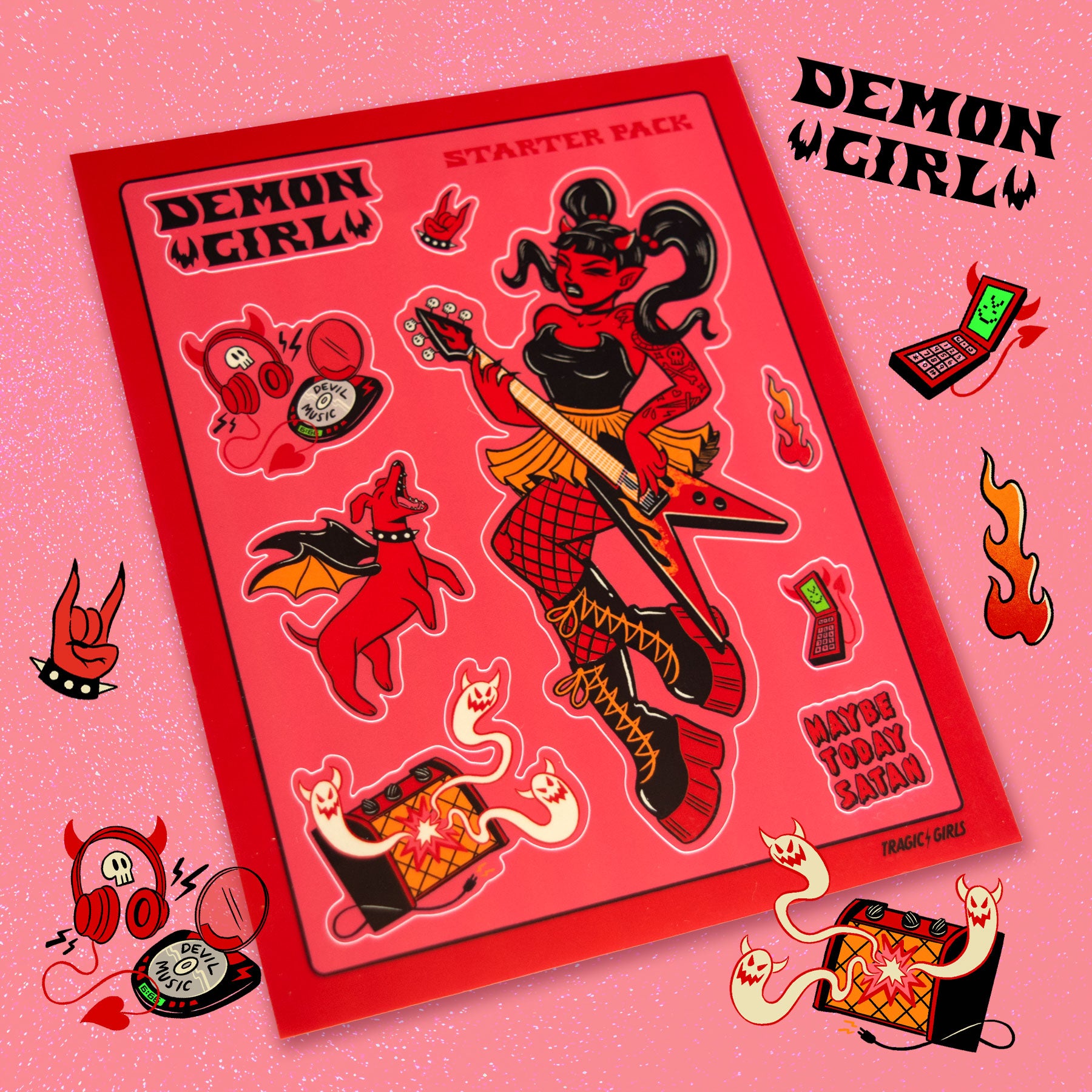 Demon Girl Sticker Sheet
