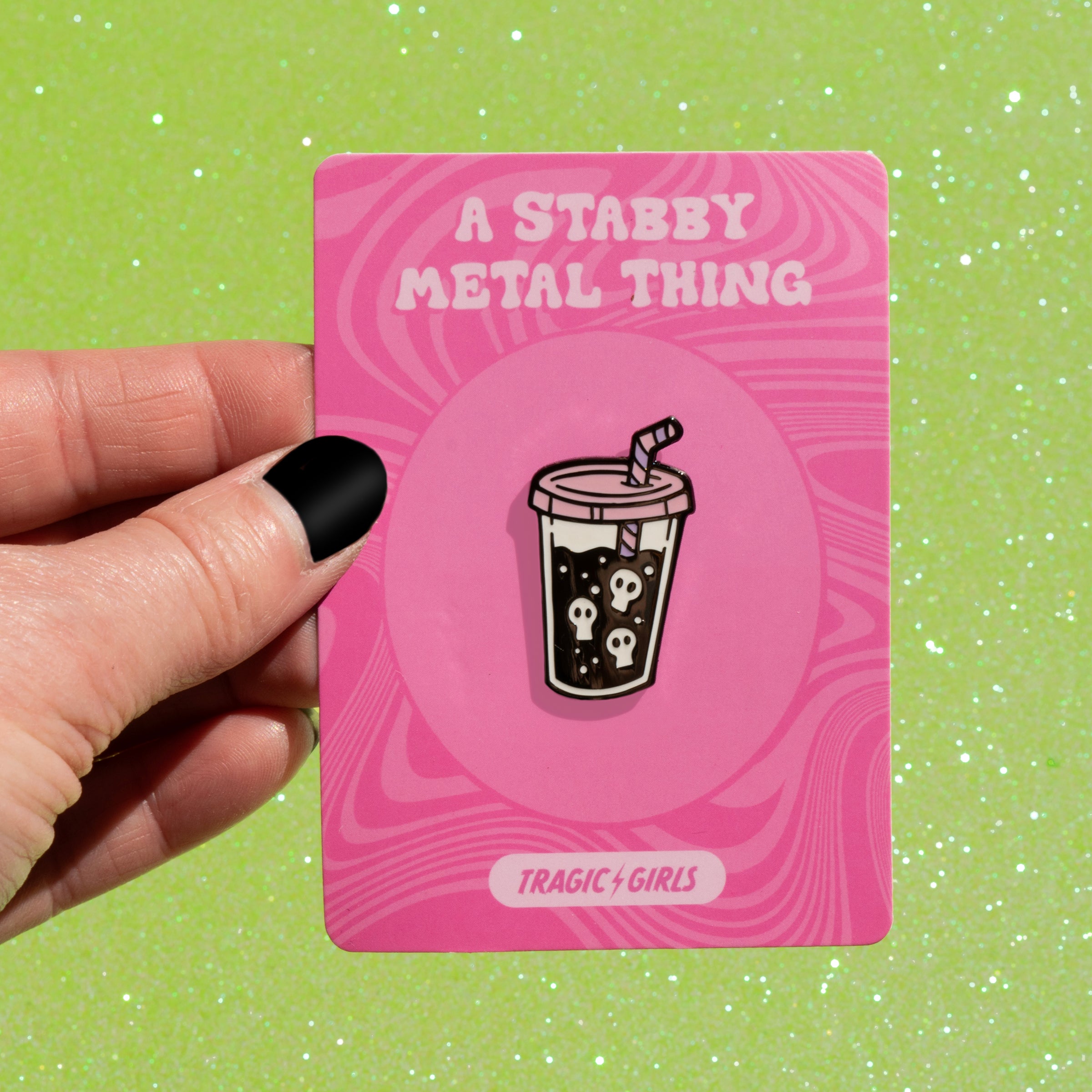 Iced Coffee Skull Enamel Pin