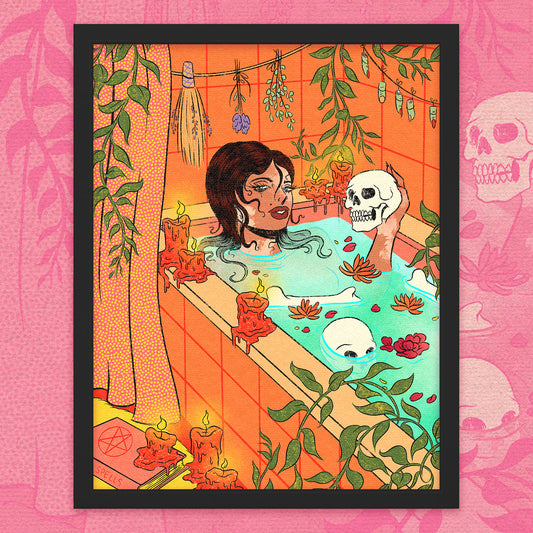 Witch in the Bathtub Print