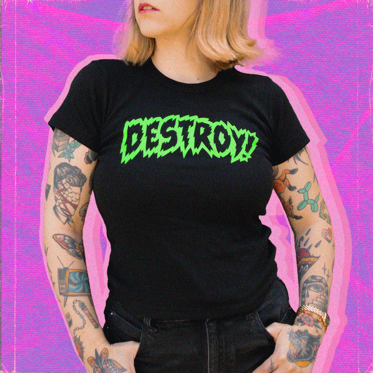 Destroy Black Baby Tee
