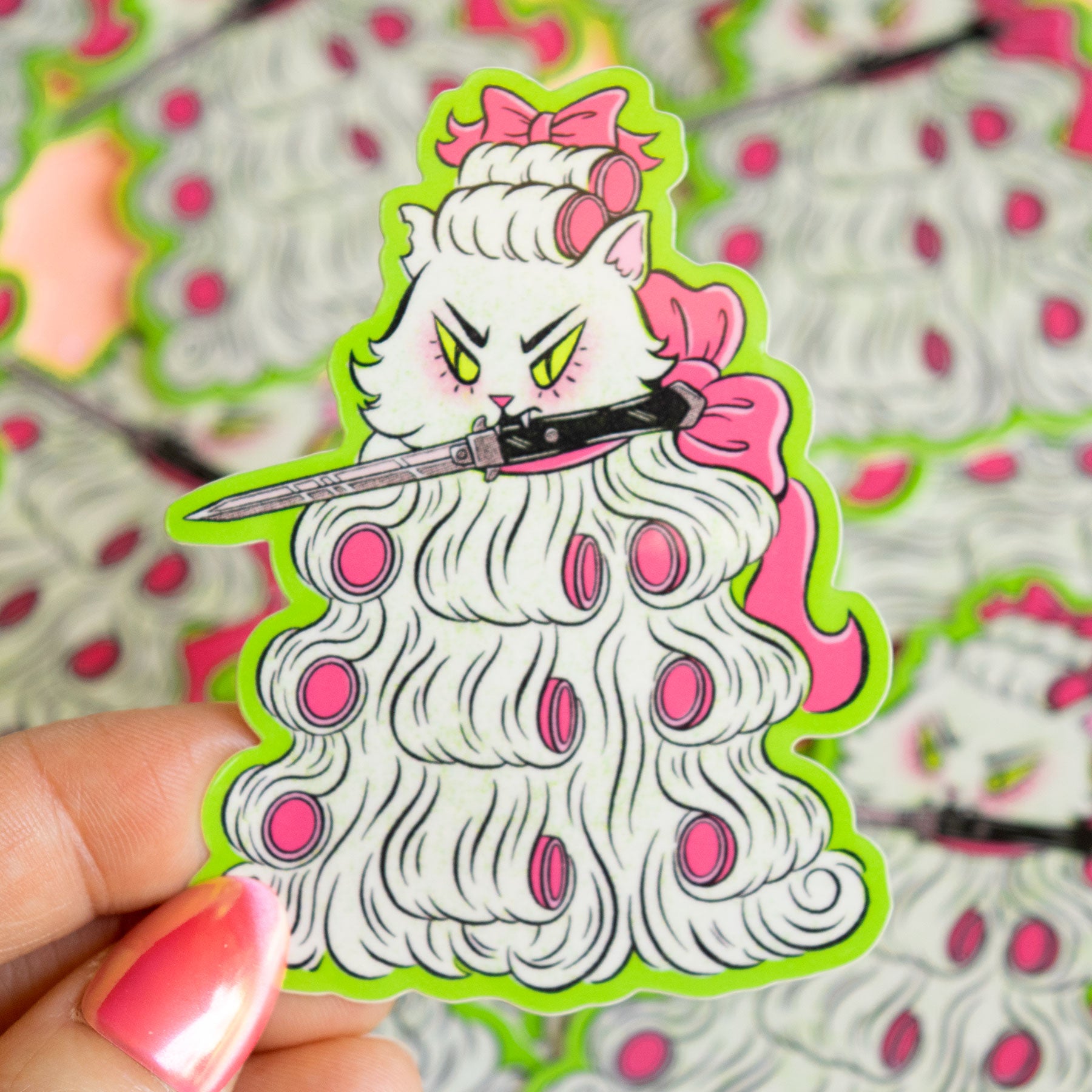 Knife Cat Sticker