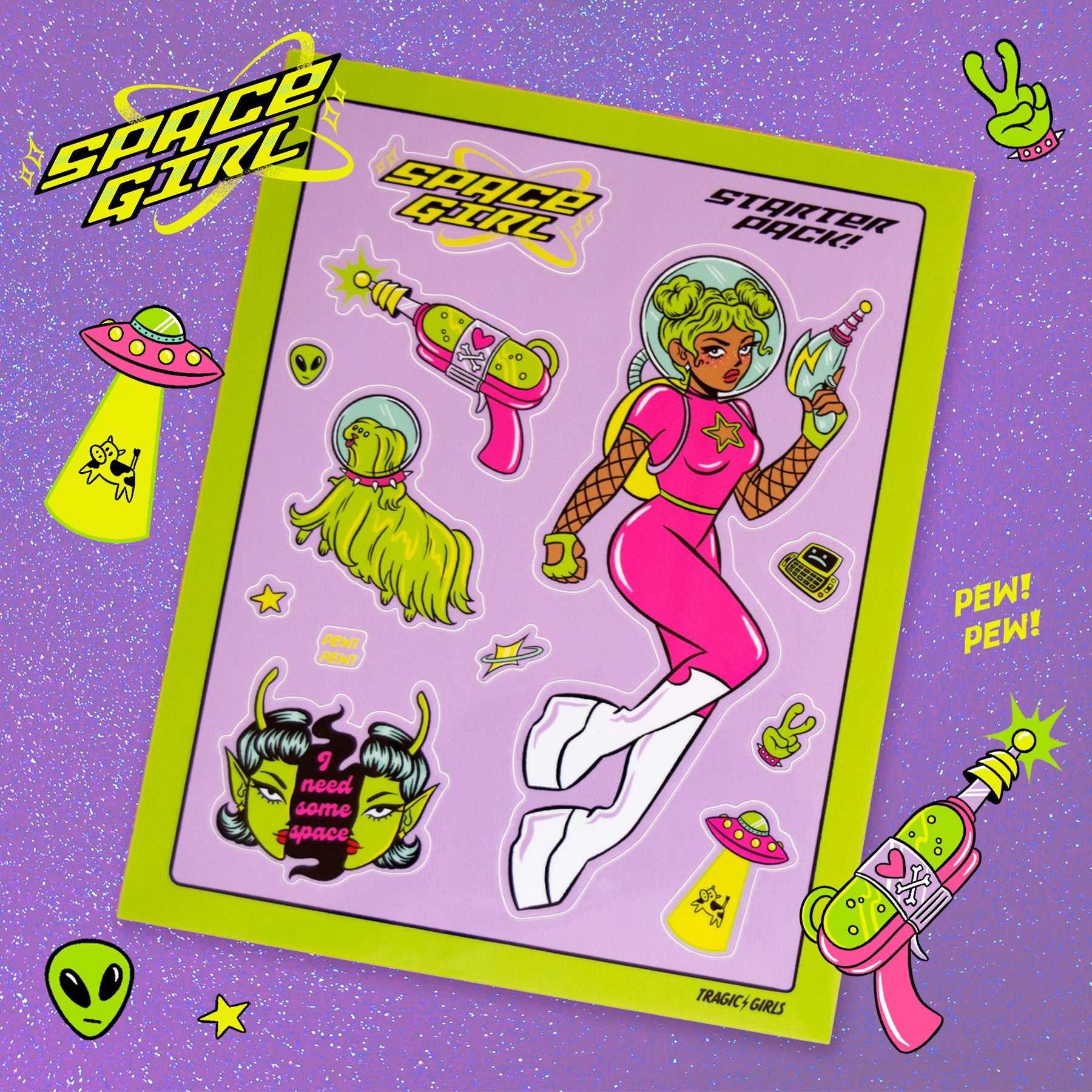 Space Girl Sticker Sheet