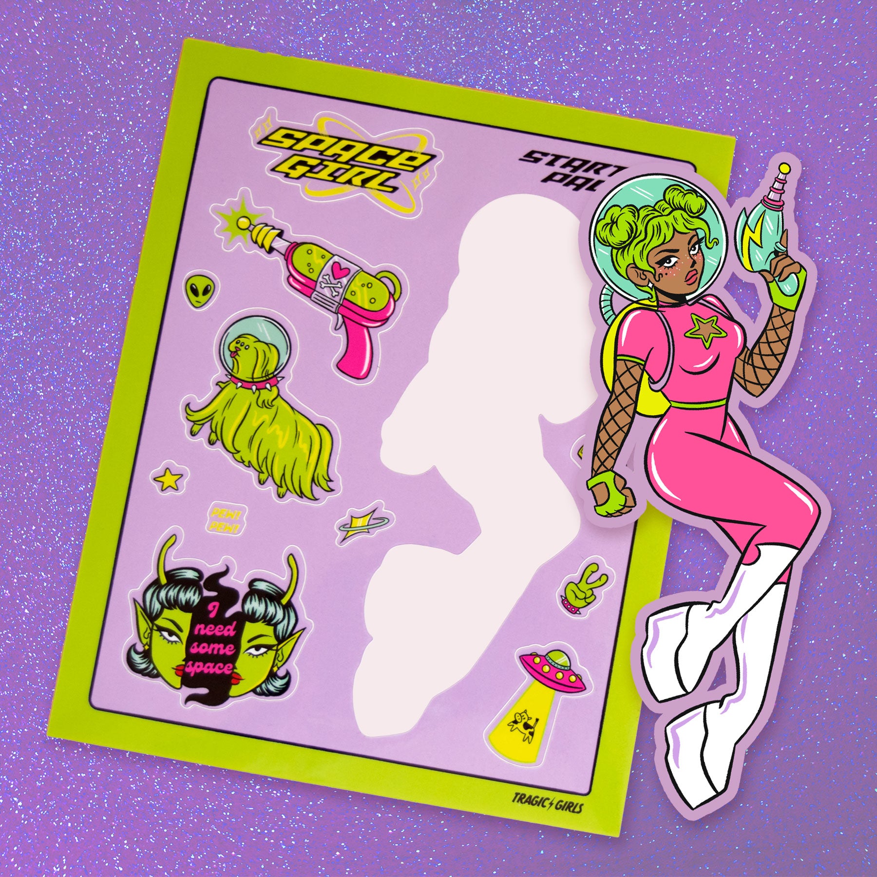 Space Girl Sticker Sheet
